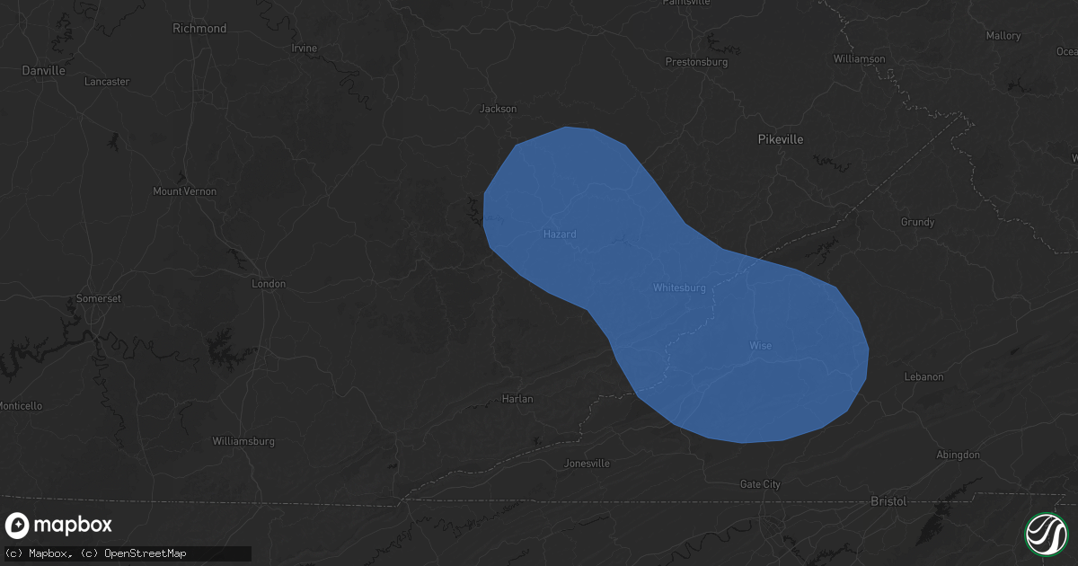 Hail map in Smilax, KY on August 16, 2026