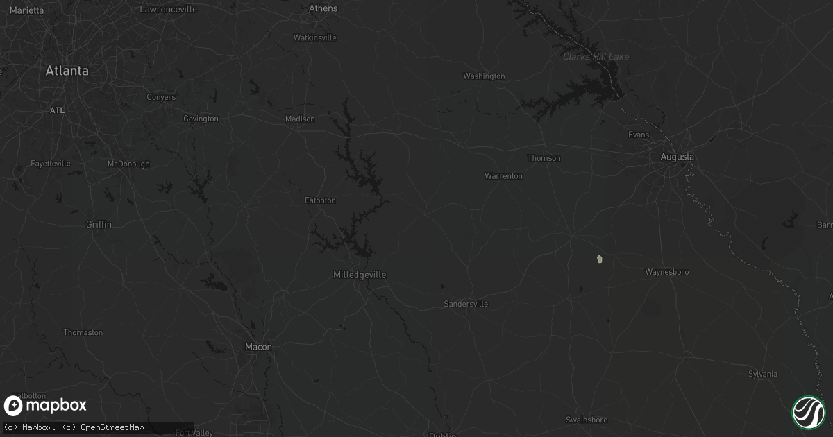Hail map in Sparta, GA on August 16, 2026