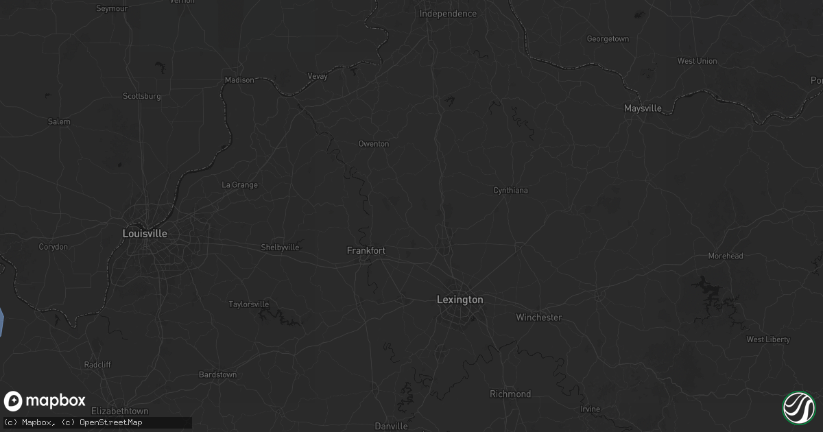 Hail map in Stamping Ground, KY on August 16, 2026