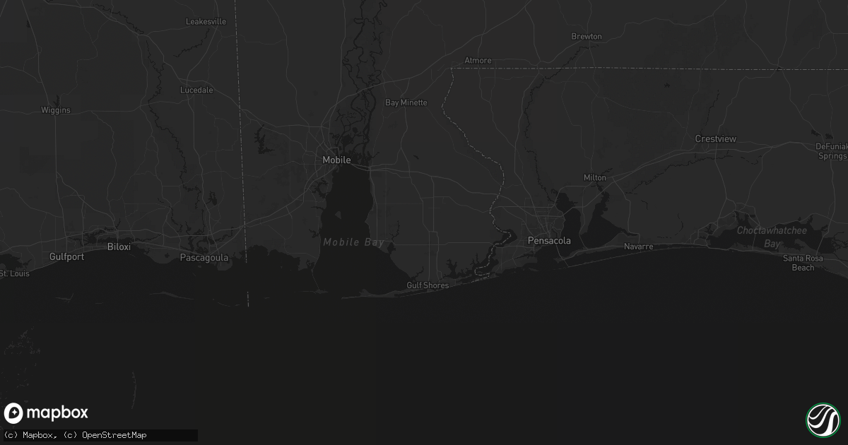 Hail map in Summerdale, AL on August 16, 2026