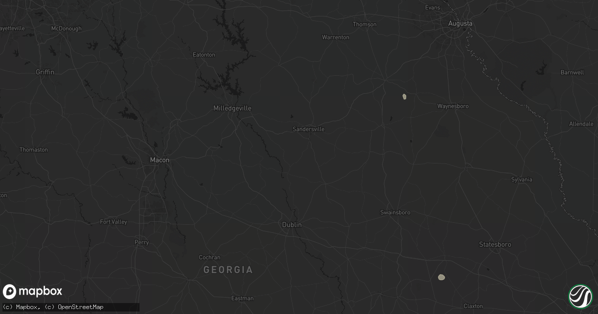 Hail map in Tennille, GA on August 16, 2026