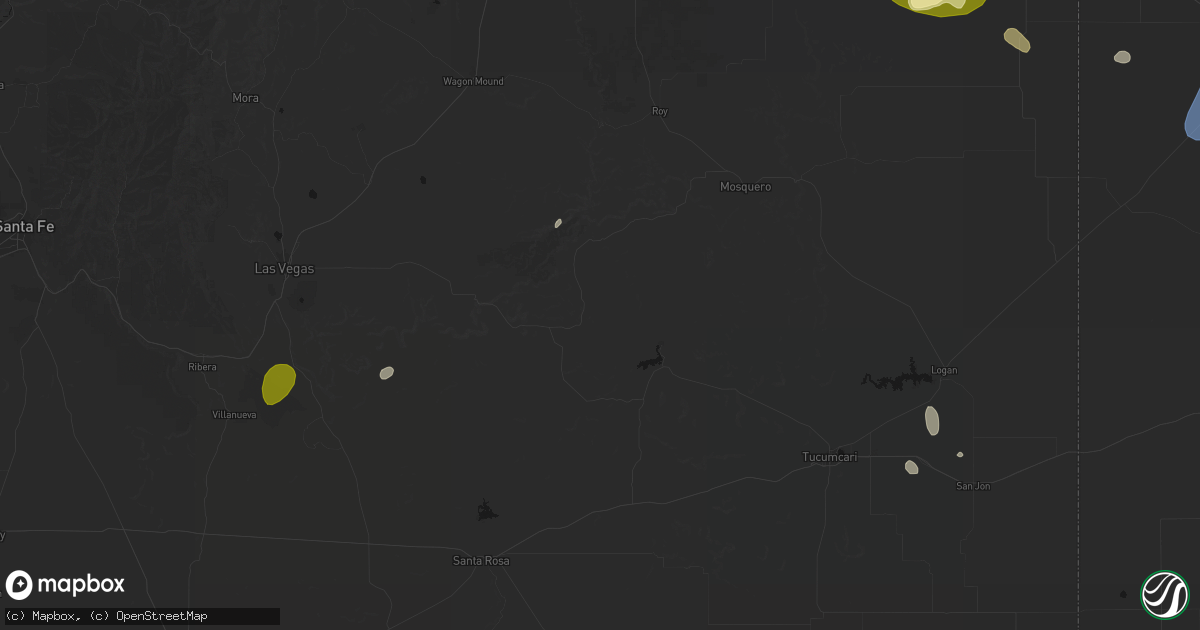 Hail map in Trementina, NM on August 16, 2026