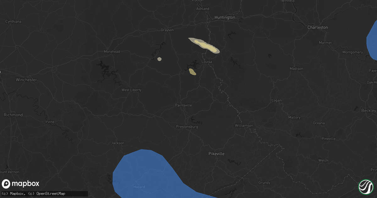 Hail map in Tutor Key, KY on August 16, 2026