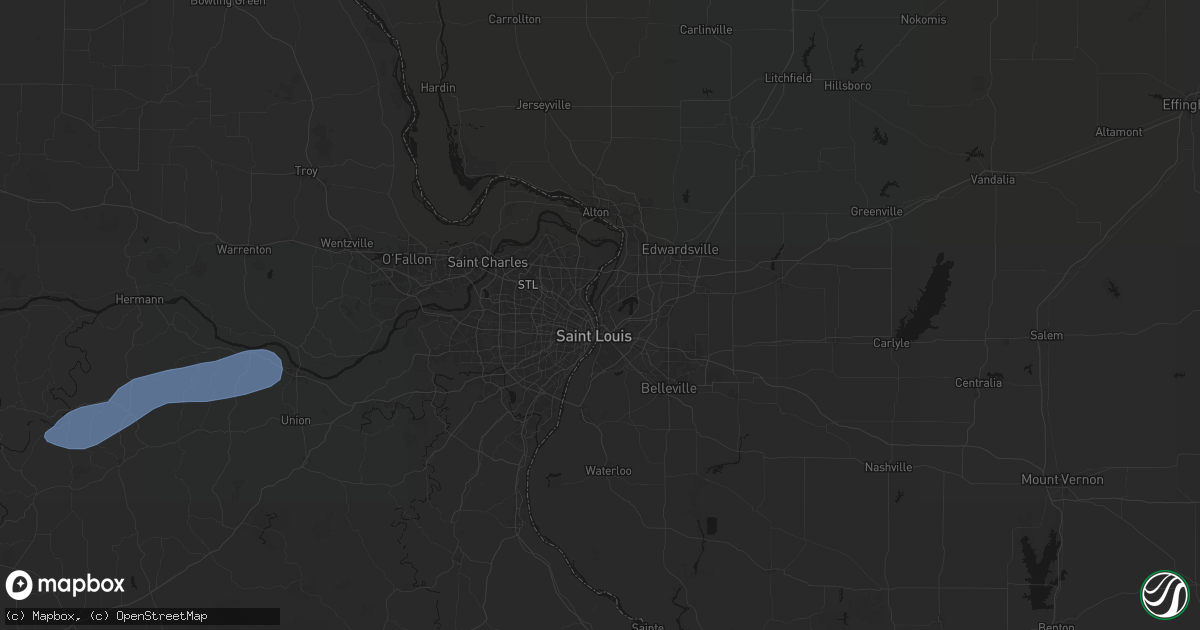 Hail map in Venice, IL on August 16, 2026