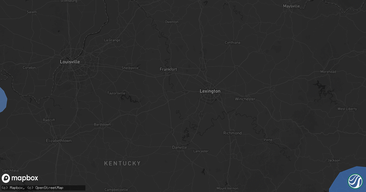 Hail map in Versailles, KY on August 16, 2026