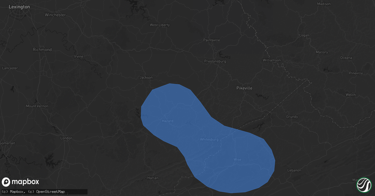 Hail map in Vest, KY on August 16, 2026