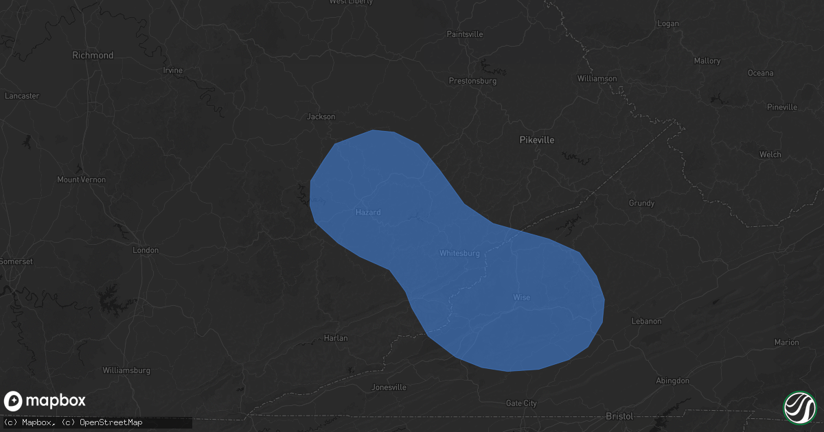 Hail map in Vicco, KY on August 16, 2026