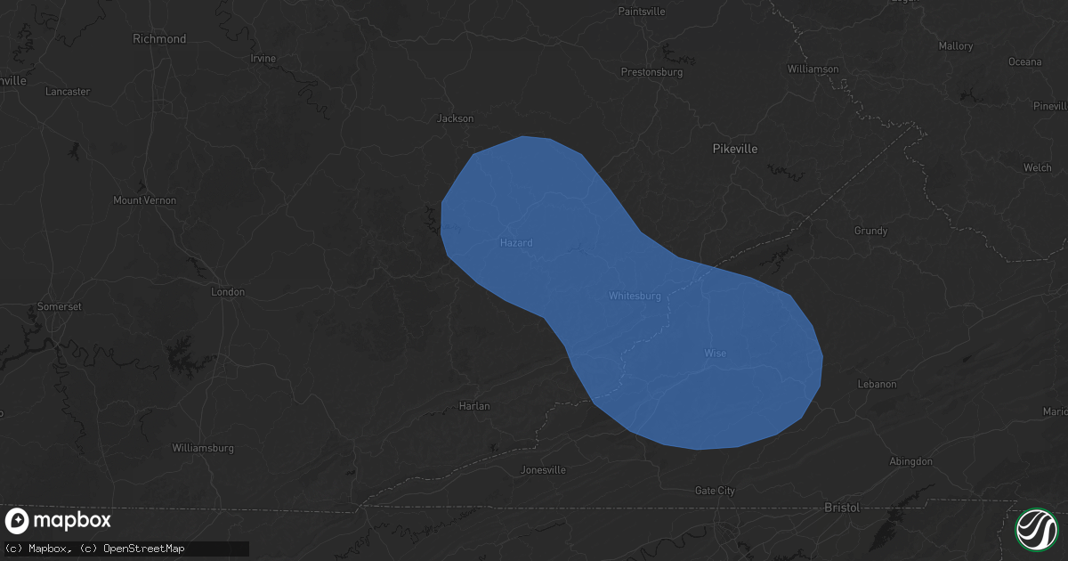 Hail map in Viper, KY on August 16, 2026