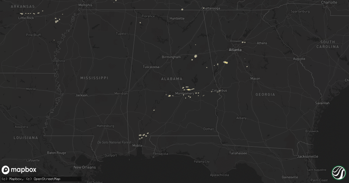 Hail map in Alabama on August 17, 2014