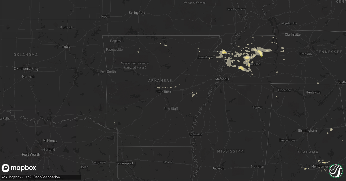 Hail map in Arkansas on August 17, 2014