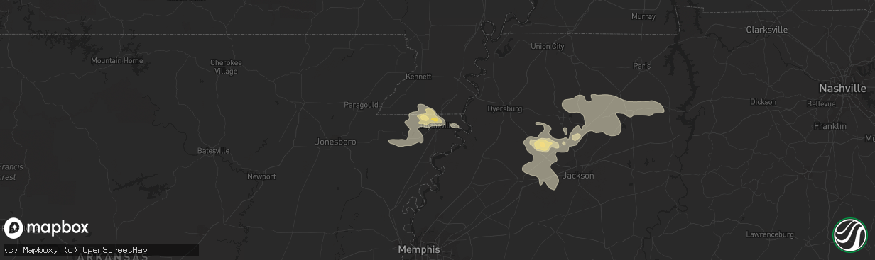 Hail map in Blytheville, AR on August 17, 2014