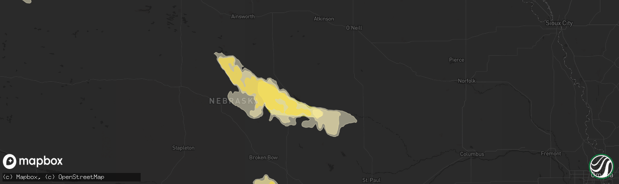 Hail map in Burwell, NE on August 17, 2014