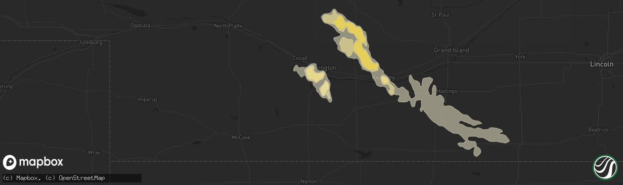 Hail map in Elwood, NE on August 17, 2014