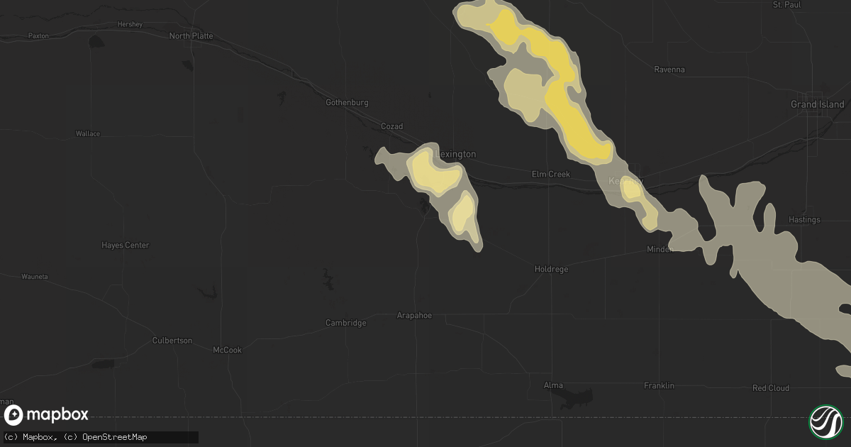Hail map in Elwood, NE on August 17, 2014