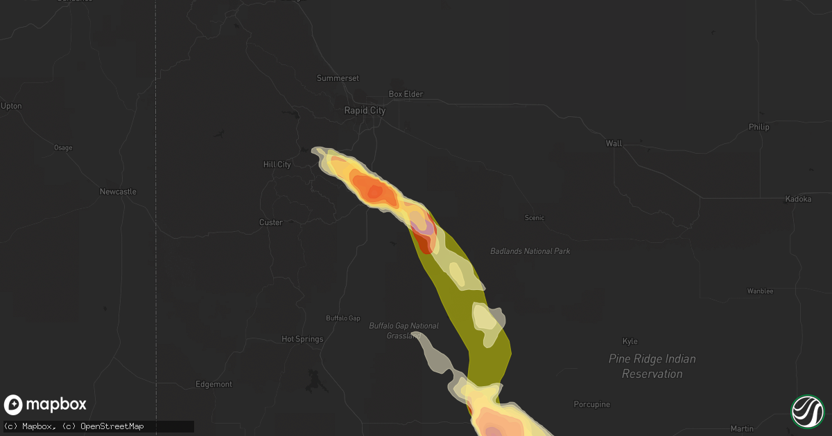 Hail map in Hermosa, SD on August 17, 2014