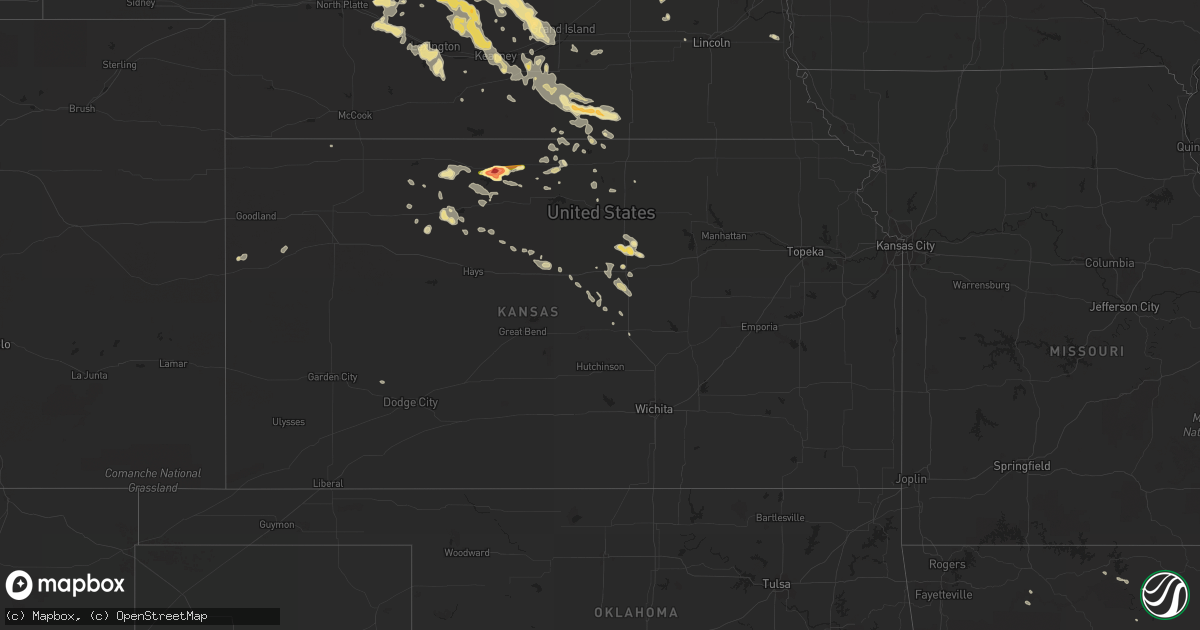 Hail map in Kansas on August 17, 2014