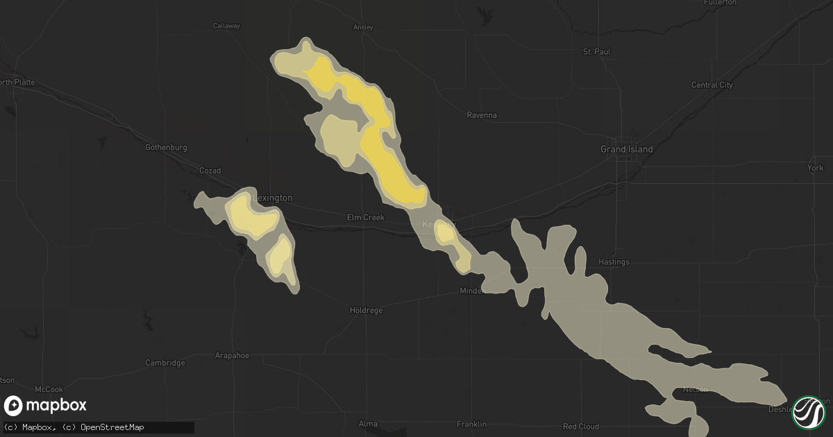 Hail map in Kearney, NE on August 17, 2014