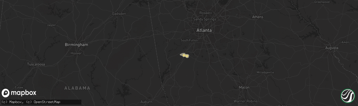 Hail map in Newnan, GA on August 17, 2014