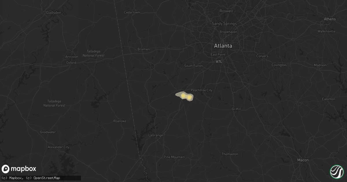 Hail map in Newnan, GA on August 17, 2014