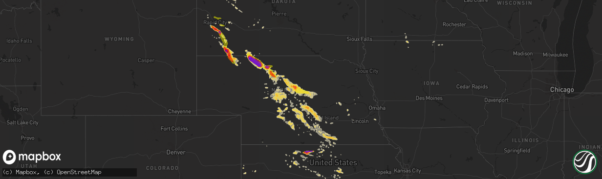 Hail map on August 17, 2014