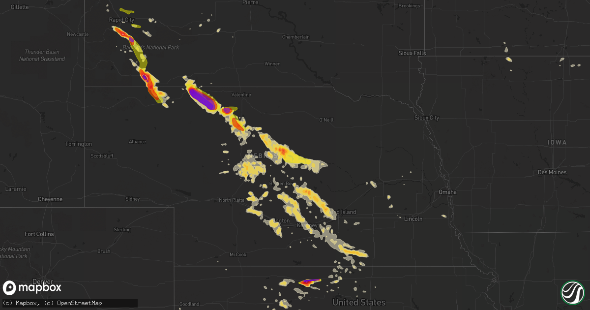 Hail map on August 17, 2014