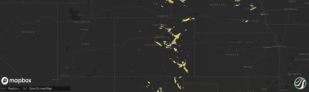 Hail map in Colorado on August 17, 2015