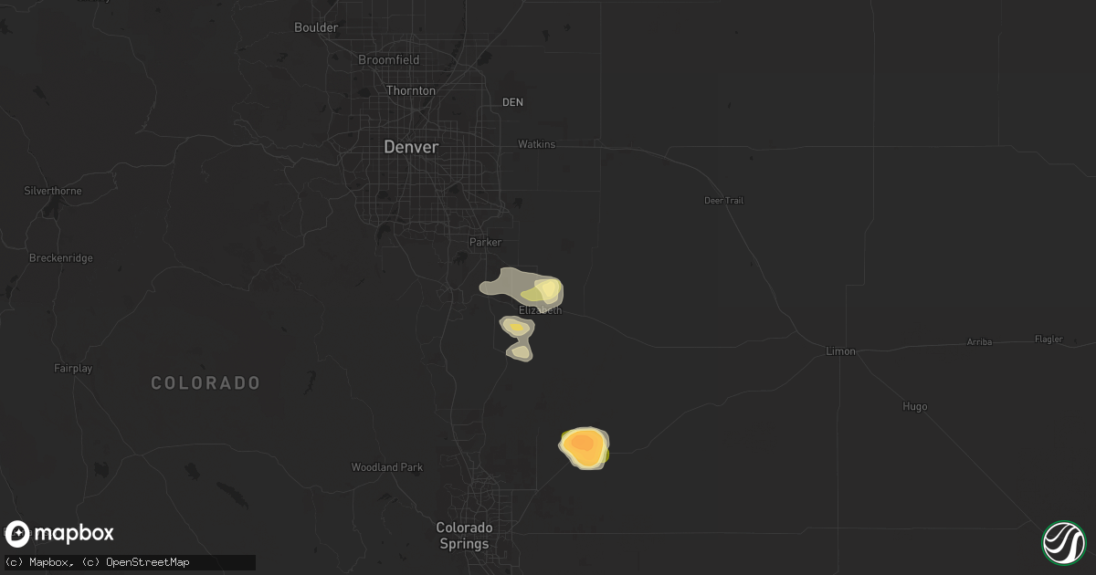 Hail map in Elizabeth, CO on August 17, 2015