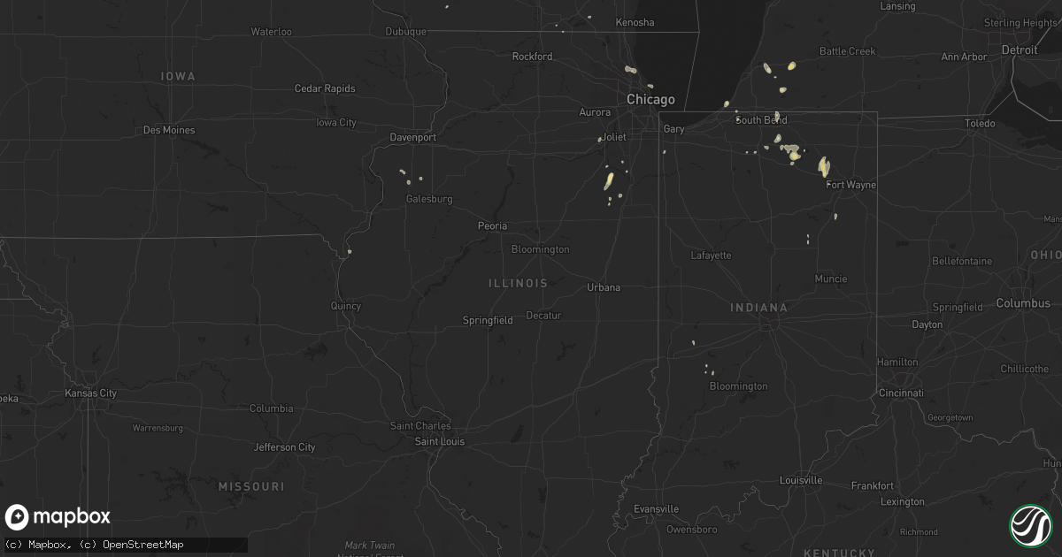 Hail map in Illinois on August 17, 2015
