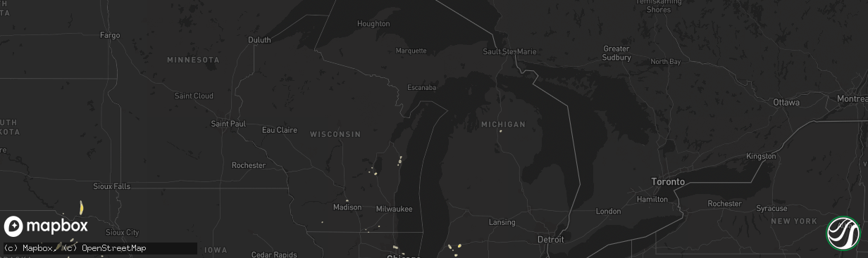 Hail map in Michigan on August 17, 2015