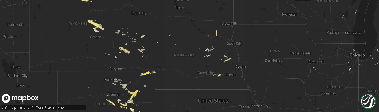 Hail map in Nebraska on August 17, 2015