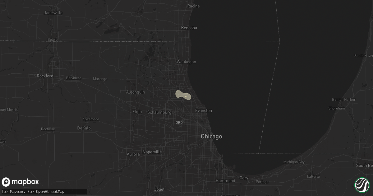 Hail map in Northbrook, IL on August 17, 2015