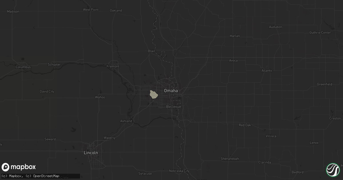 Hail map in Omaha, NE on August 17, 2015