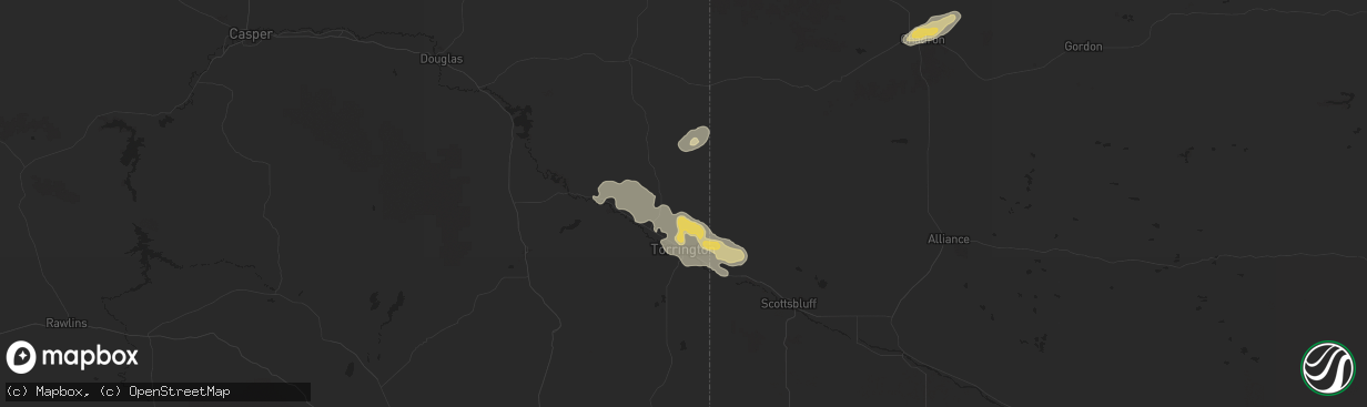 Hail map in Torrington, WY on August 17, 2015