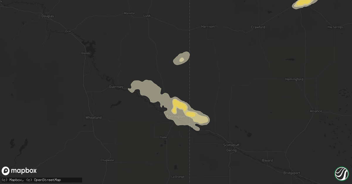 Hail map in Torrington, WY on August 17, 2015