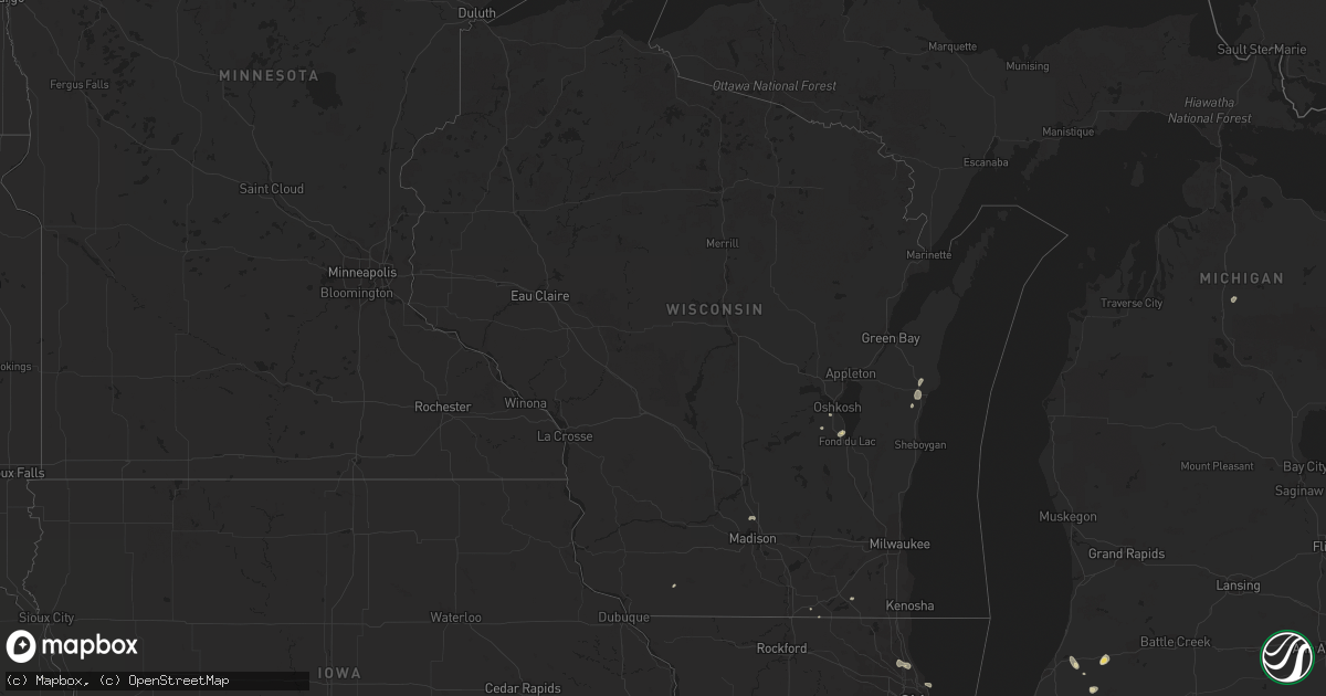 Hail map in Wisconsin on August 17, 2015