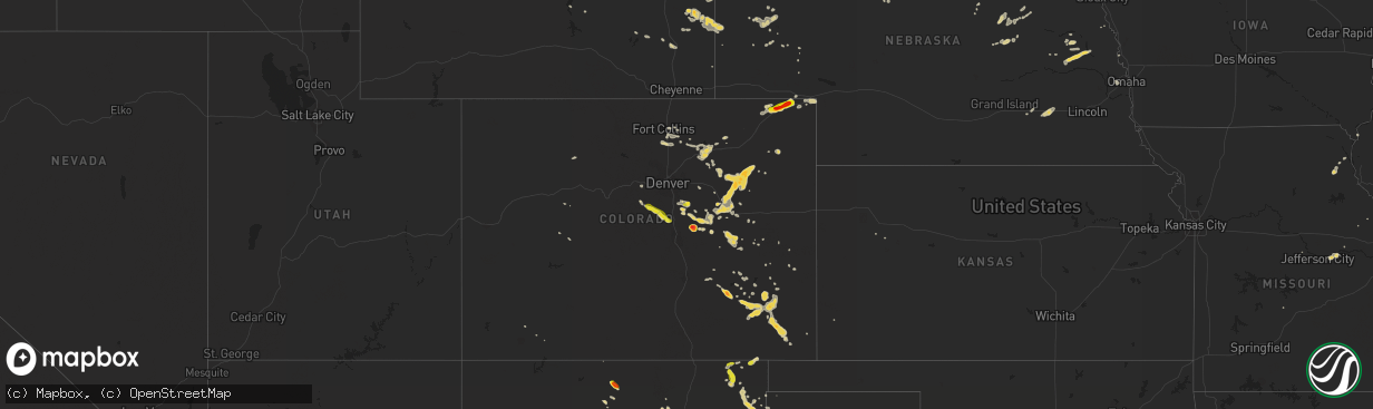 Hail map on August 17, 2015