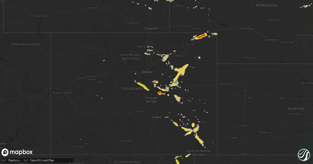 Hail map on August 17, 2015