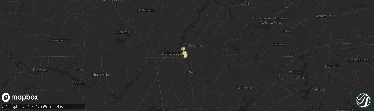 Hail map in Apison, TN on August 17, 2016