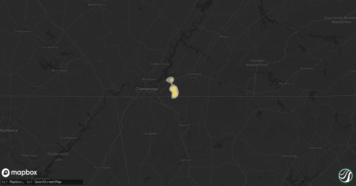 Hail map in Apison, TN on August 17, 2016