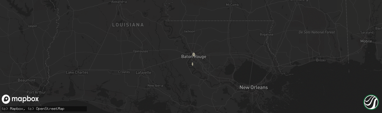 Hail map in Baton Rouge, LA on August 17, 2016