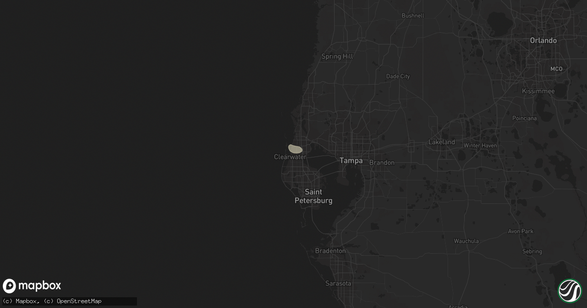 Hail map in Clearwater, FL on August 17, 2016