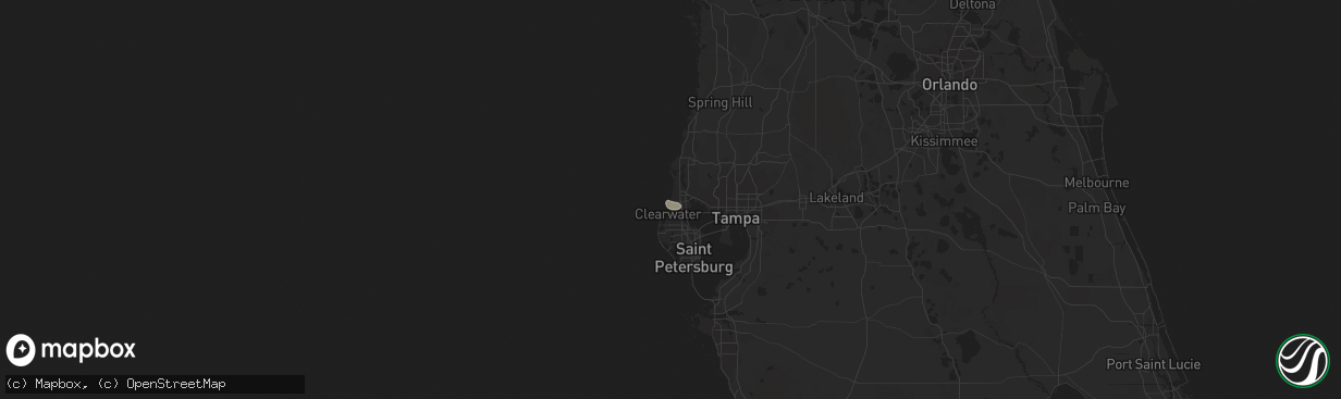 Hail map in Dunedin, FL on August 17, 2016