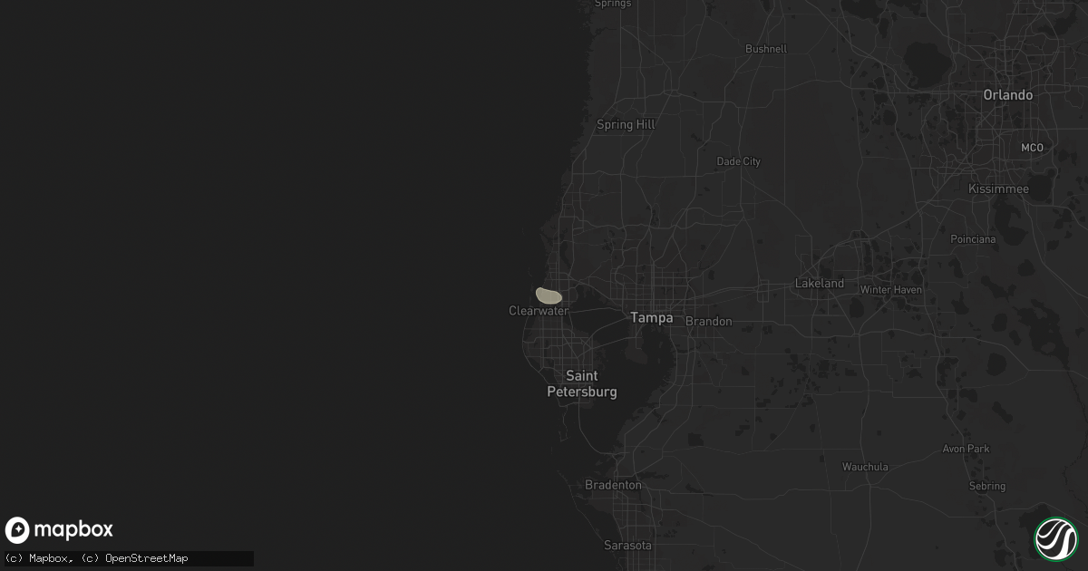 Hail map in Dunedin, FL on August 17, 2016
