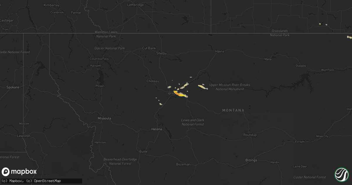 Hail map on August 17, 2016