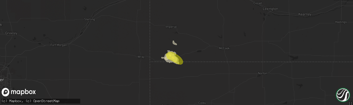 Hail map in Benkelman, NE on August 17, 2017