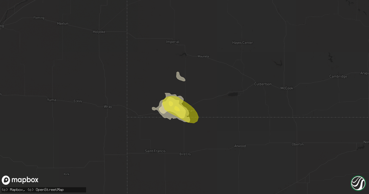 Hail map in Benkelman, NE on August 17, 2017