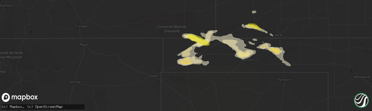 Hail map in Boise City, OK on August 17, 2017