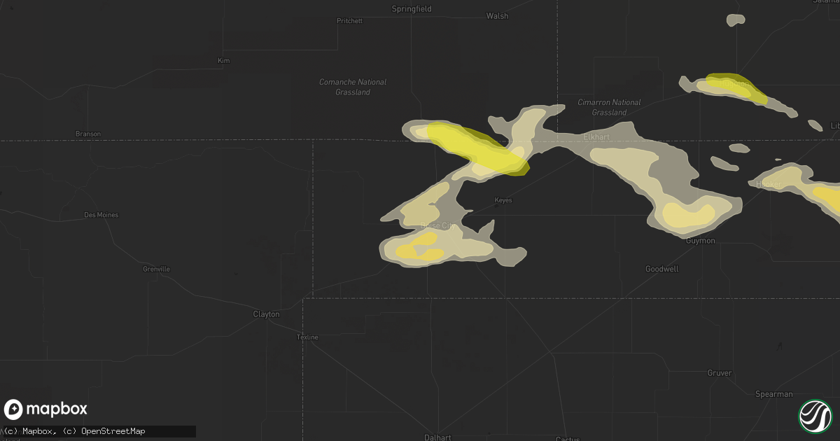 Hail map in Boise City, OK on August 17, 2017