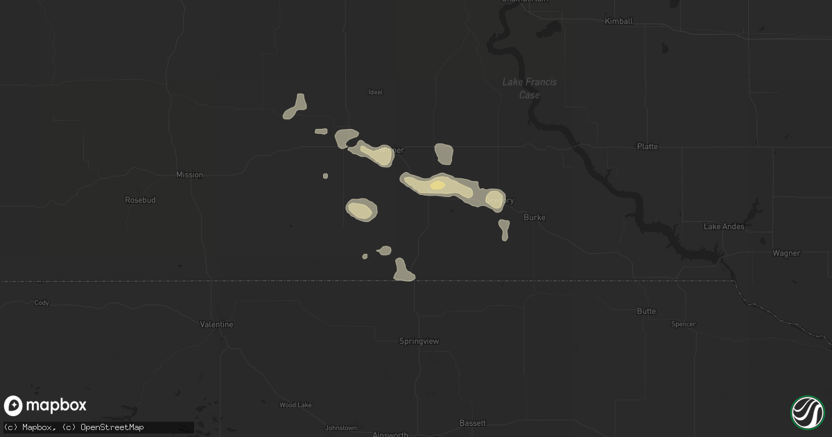 Hail map in Colome, SD on August 17, 2017