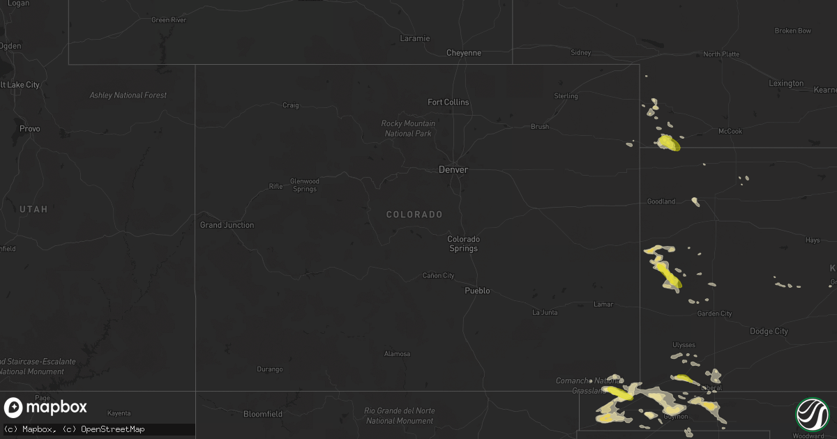 Hail map in Colorado on August 17, 2017